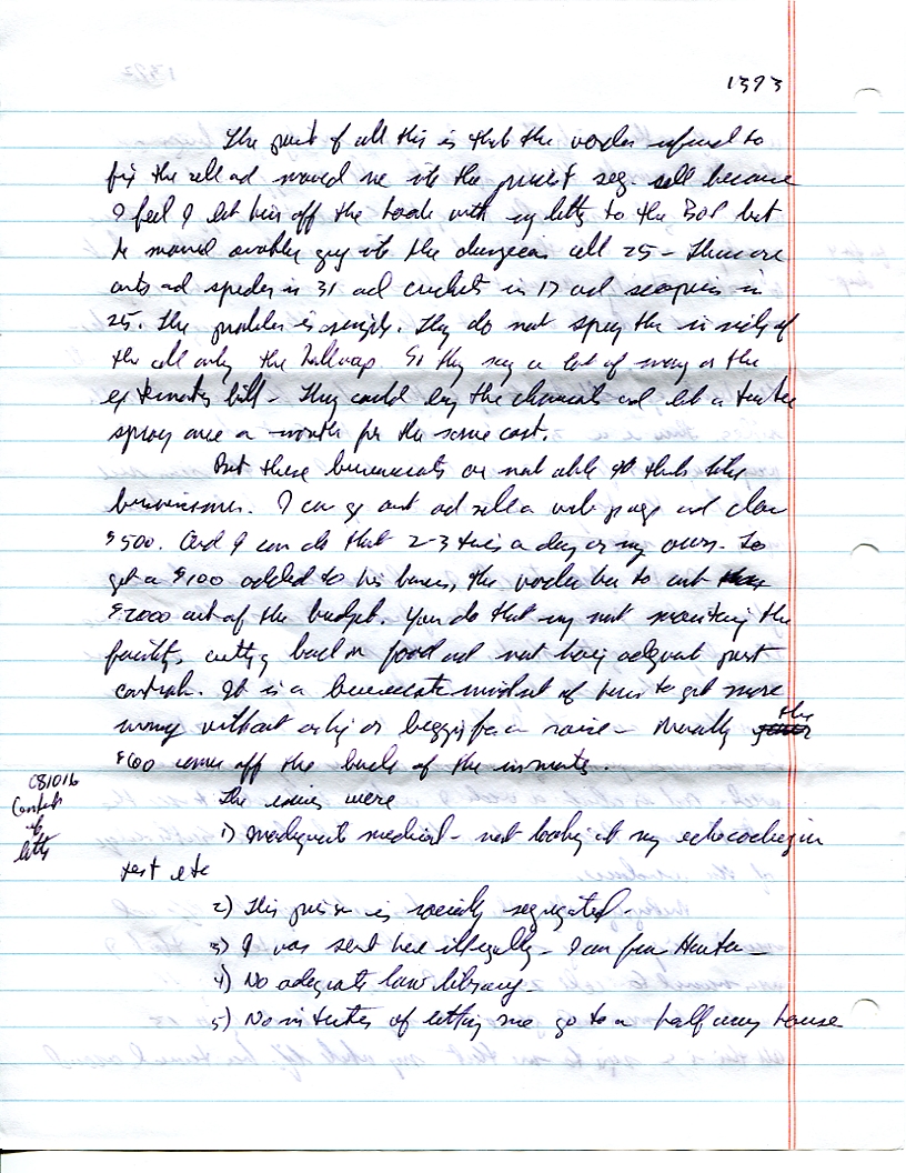 Dr John WorldPeace 2008 Prison Journal